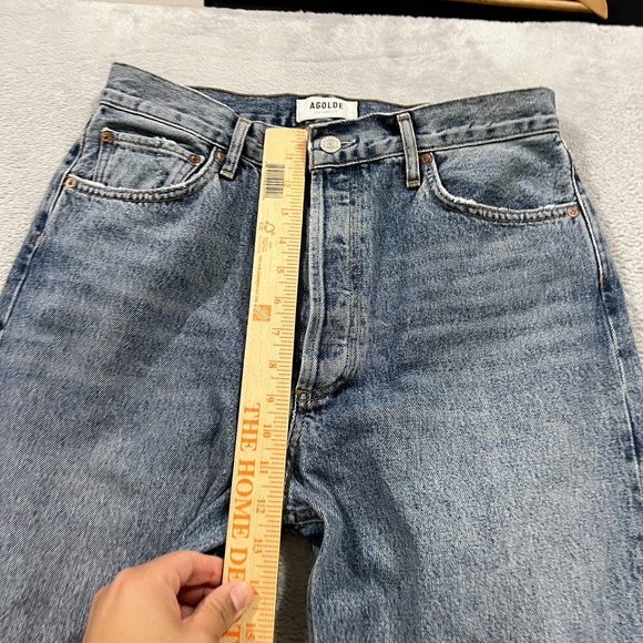 Agolde Jeans Women's 29 90s Pinch Blue Denim Button Fly Straight Y2K Grunge Punk - Picture 9 of 12
